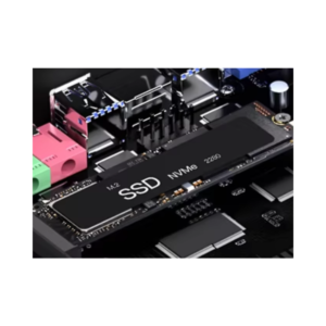 An NVMe M.2 solid-state drive on a device motherboard